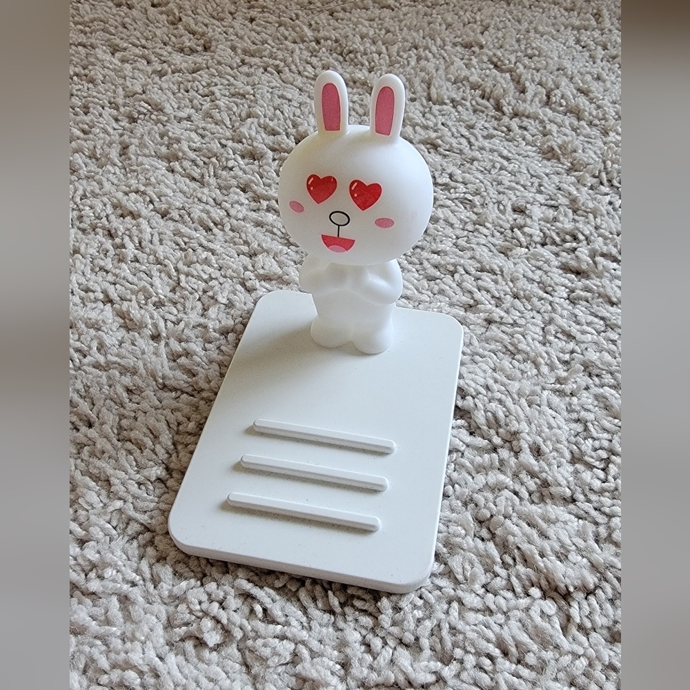 White Bunny Phone Stand